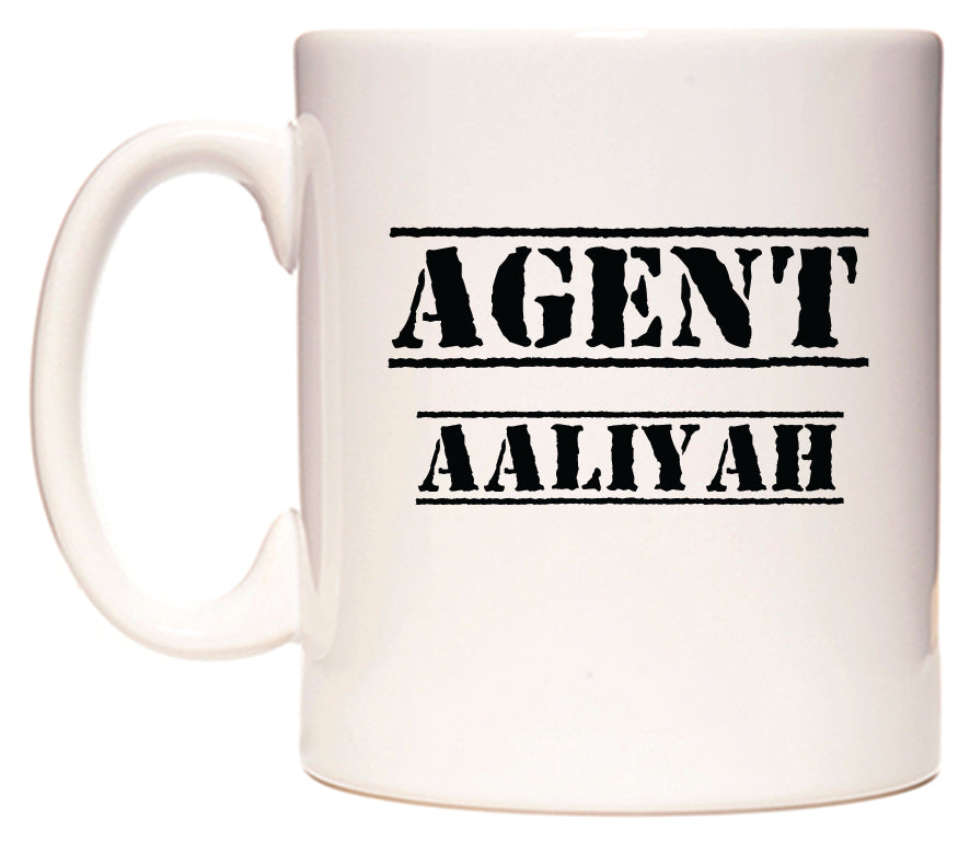 This mug features Agent Aaliyah