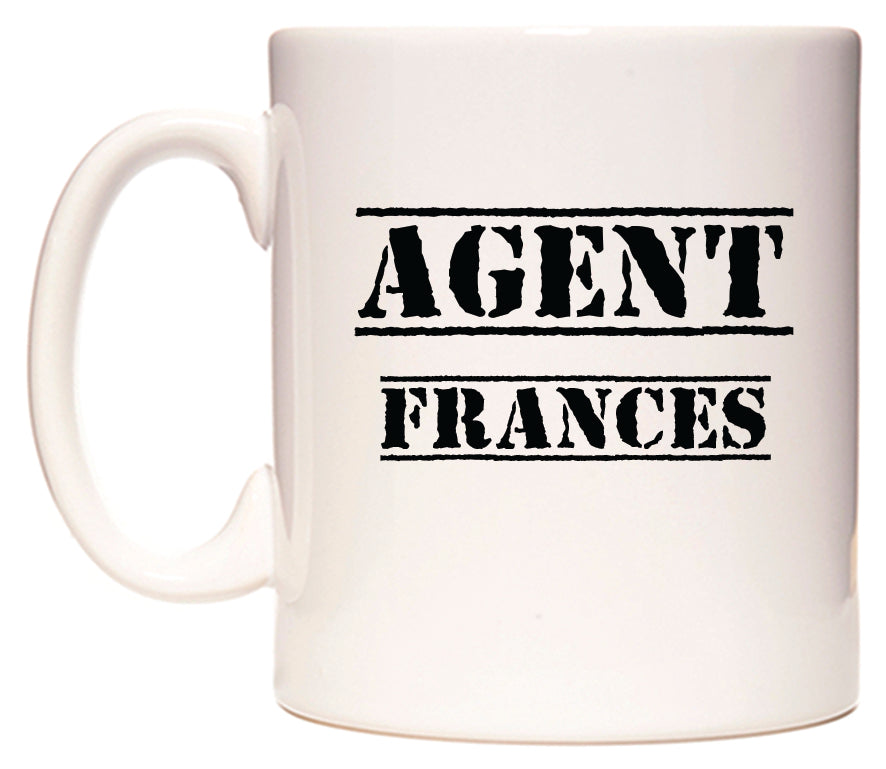 This mug features Agent Frances