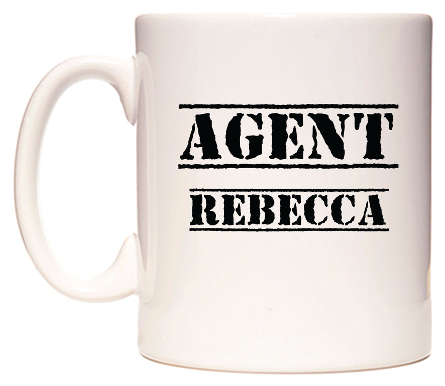This mug features Agent Rebecca