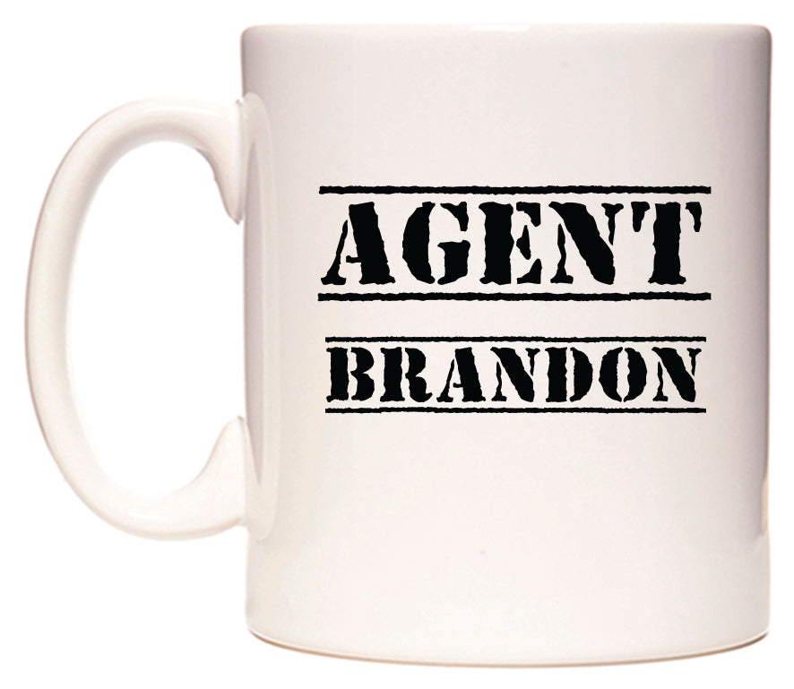 This mug features Agent Brandon