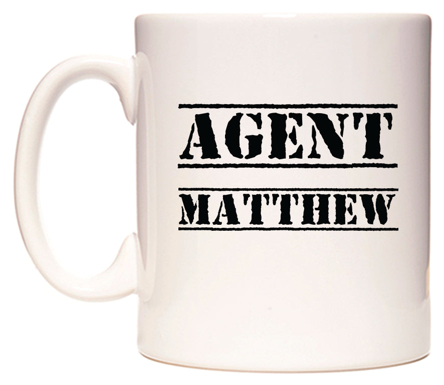 This mug features Agent Matthew