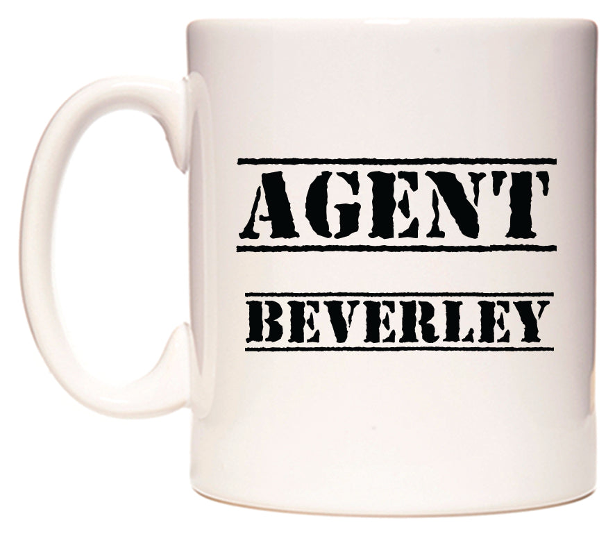 This mug features Agent Beverley