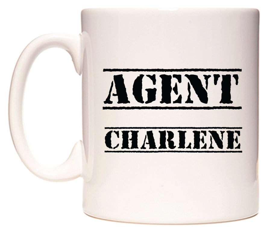 This mug features Agent Charlene