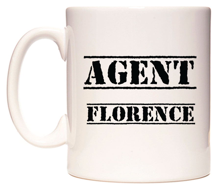 This mug features Agent Florence