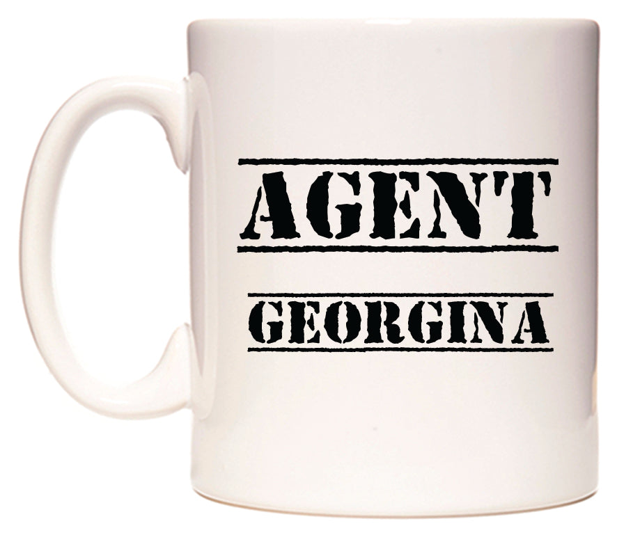 This mug features Agent Georgina