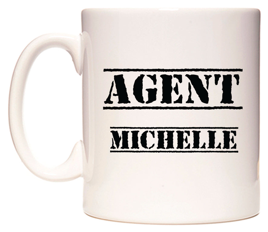 This mug features Agent Michelle