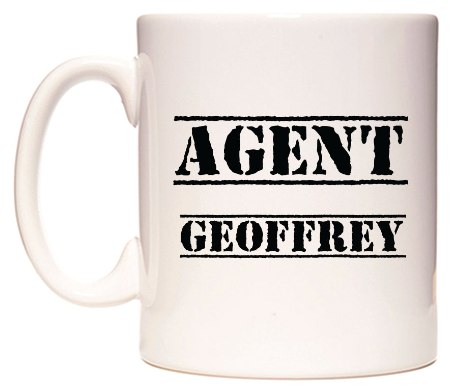 This mug features Agent Geoffrey