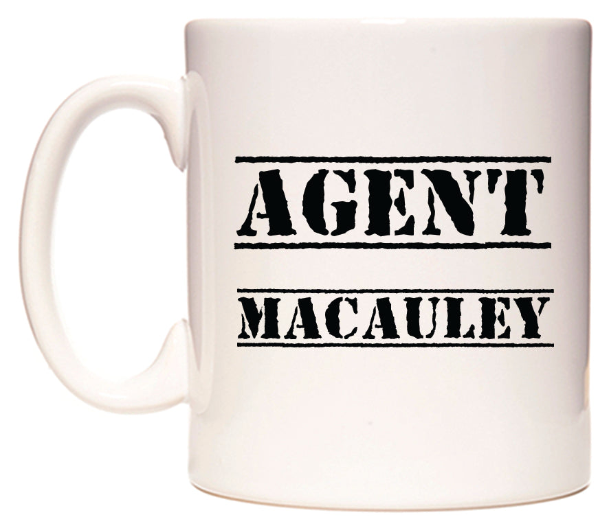 This mug features Agent Macauley
