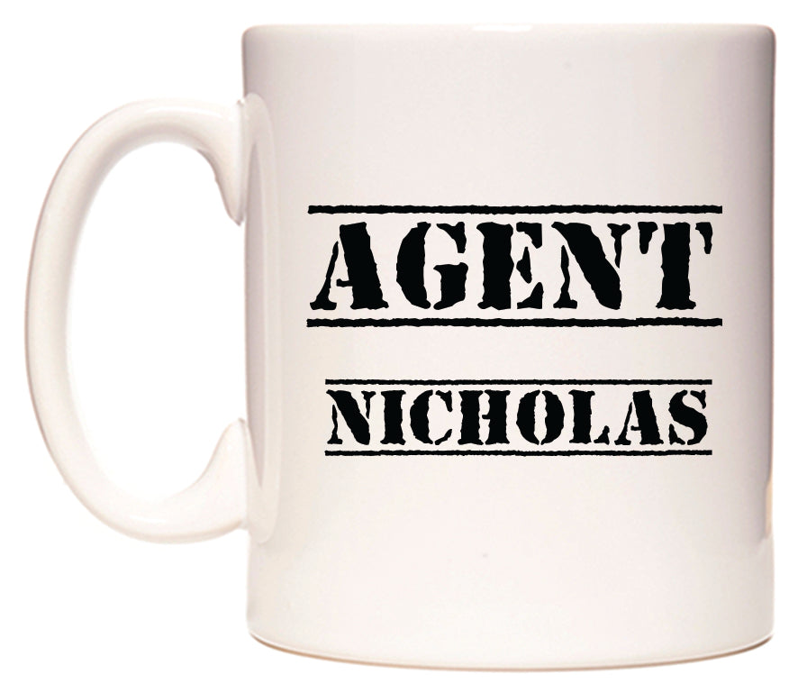 This mug features Agent Nicholas