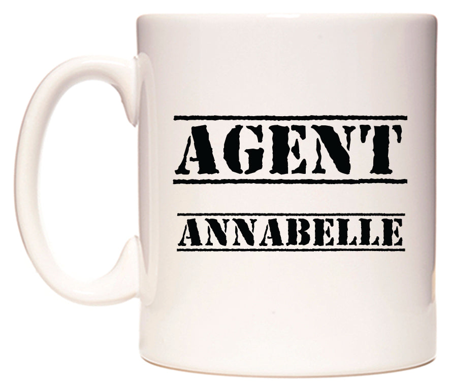 This mug features Agent Annabelle