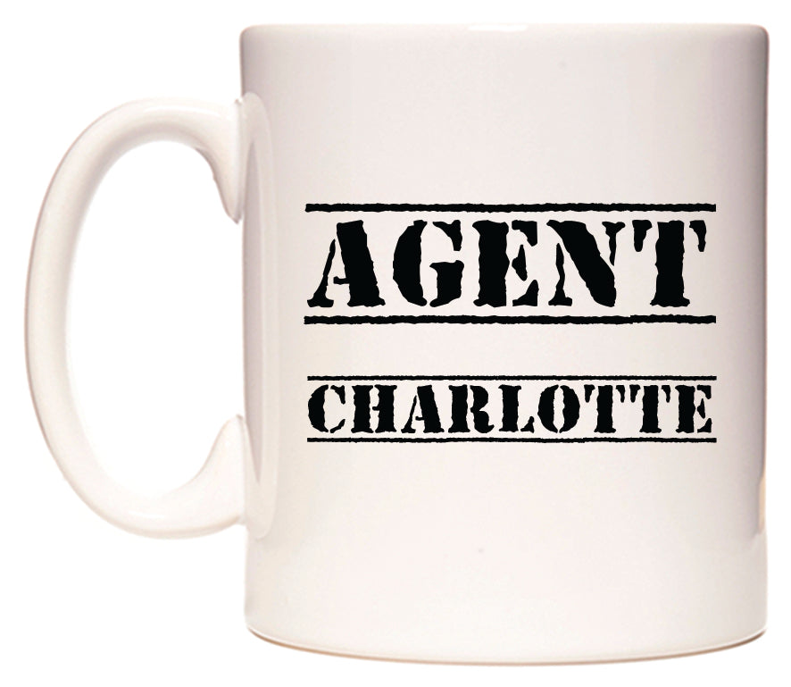 This mug features Agent Charlotte