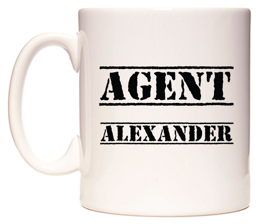 This mug features Agent Alexander