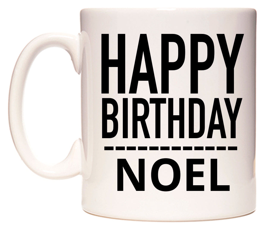 This mug features Happy Birthday Noel (Plain Black)