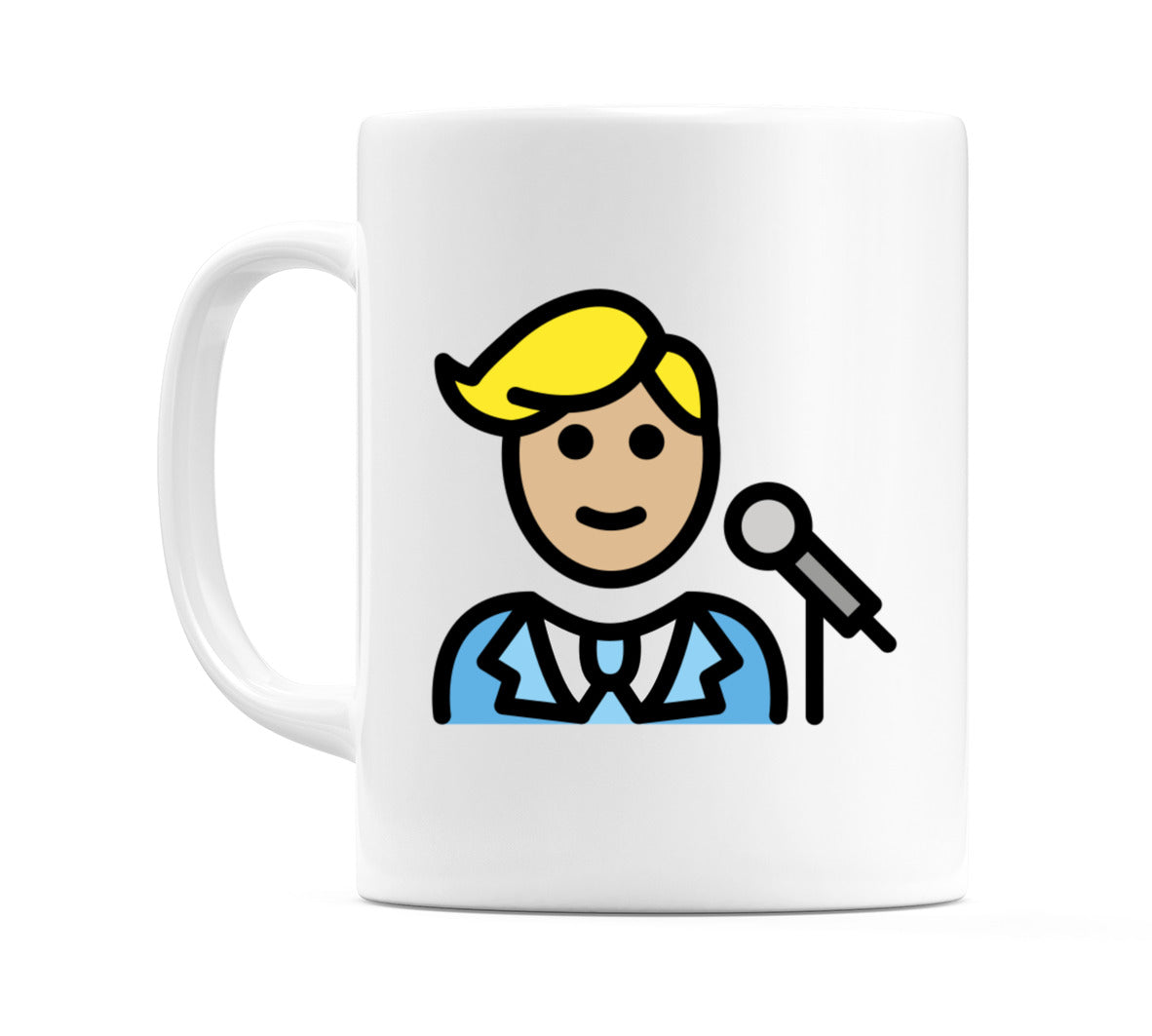 Male Singer: Medium-Light Skin Tone Emoji Mug