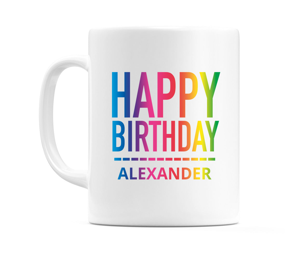 Happy Birthday Alexander (Rainbow) Mug Cup by WeDoMugs