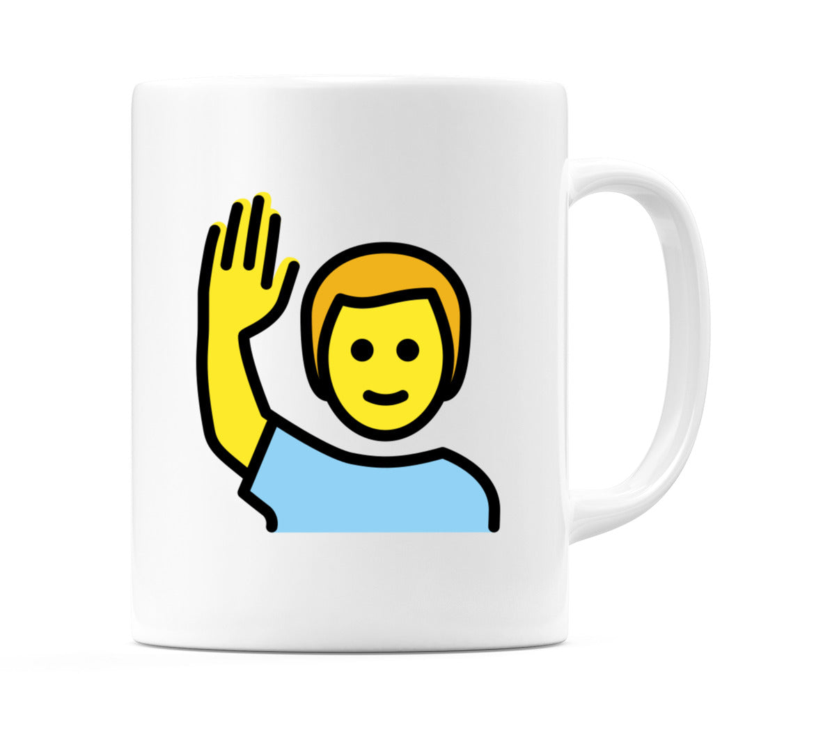 Male Raising Hand Emoji Mug