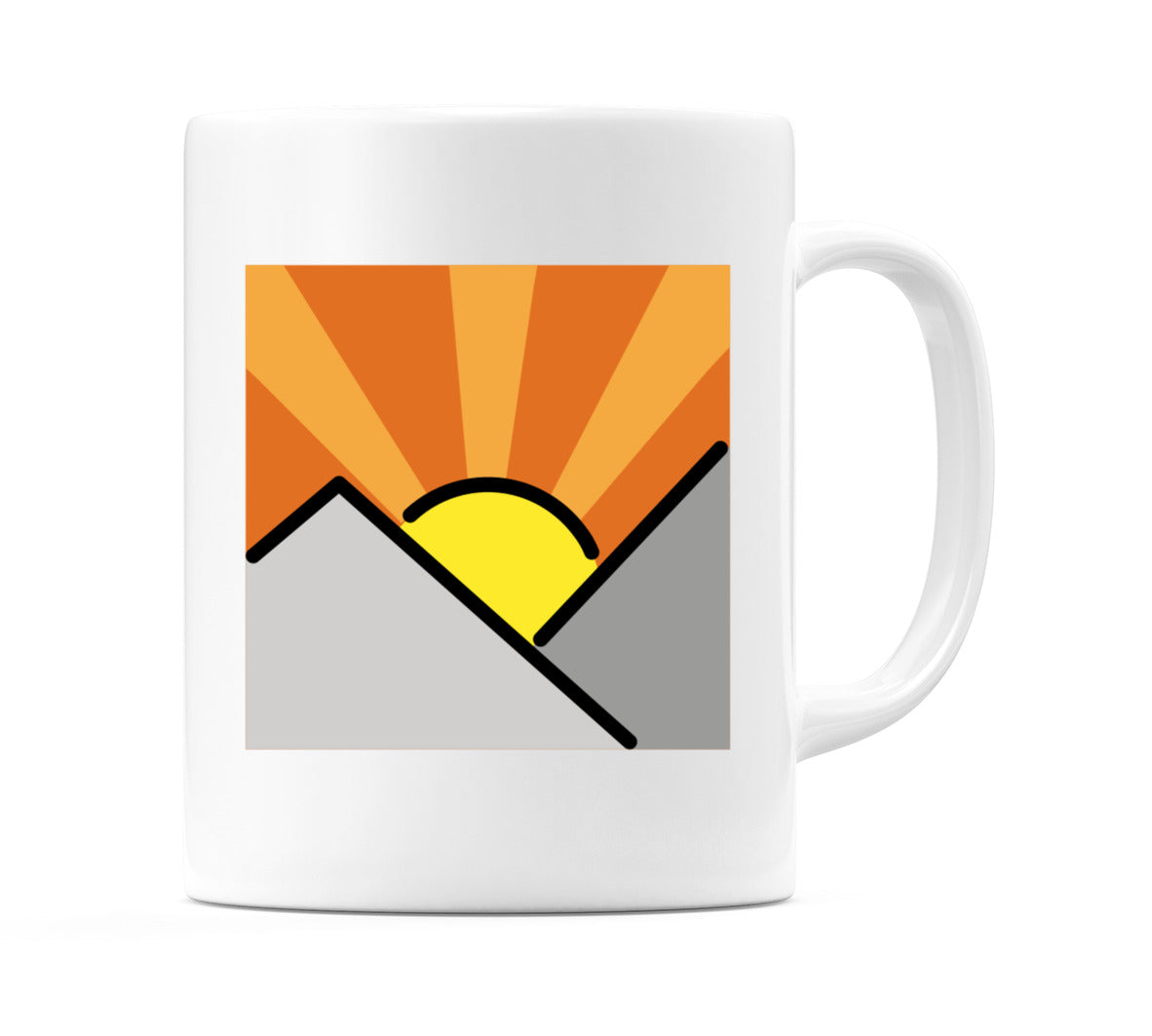 Sunrise Over Mountains Emoji Mug