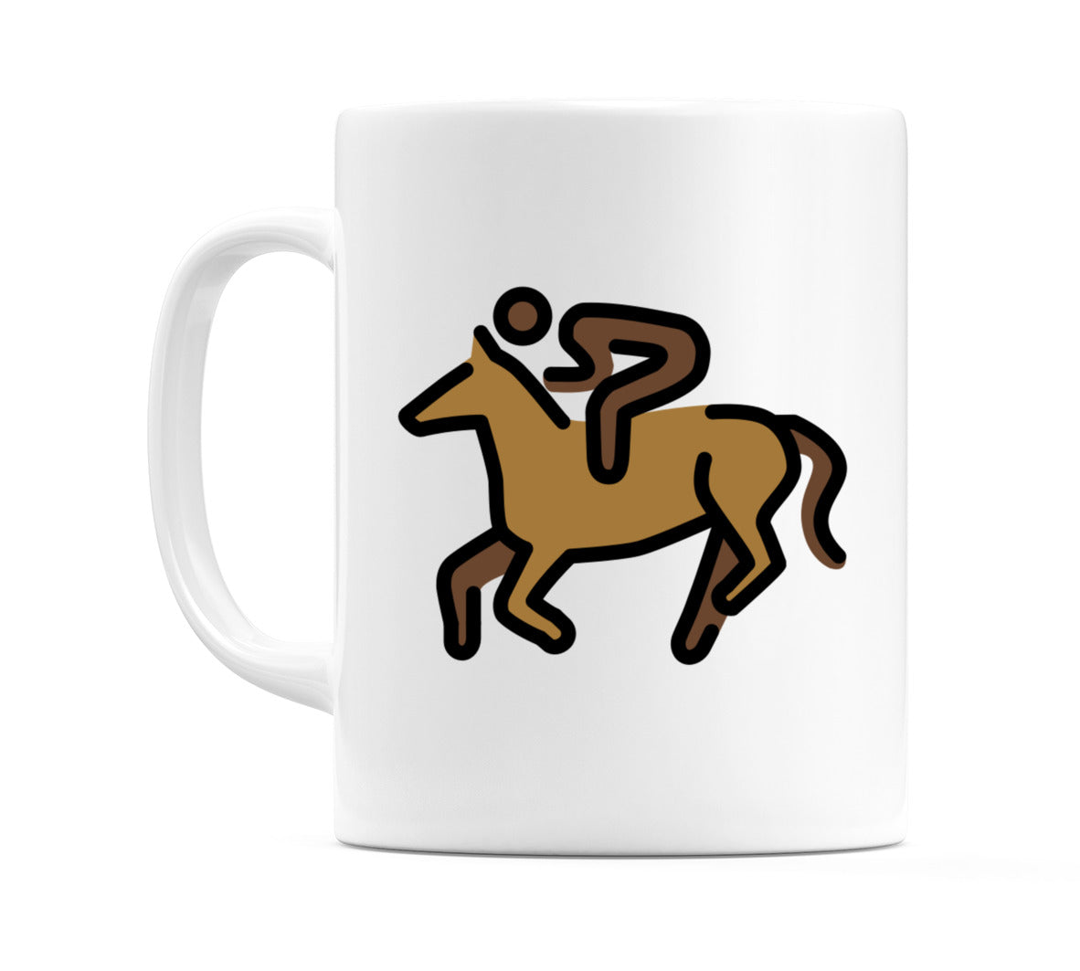 Horse Racing: Dark Skin Tone Emoji Mug