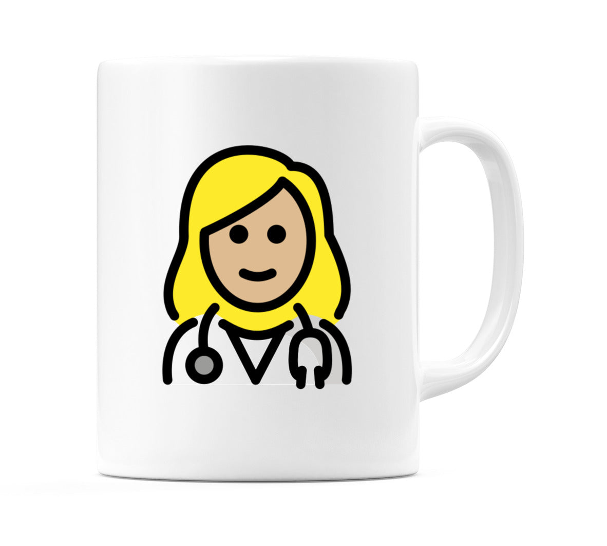 Female Health Worker: Medium-Light Skin Tone Emoji Mug