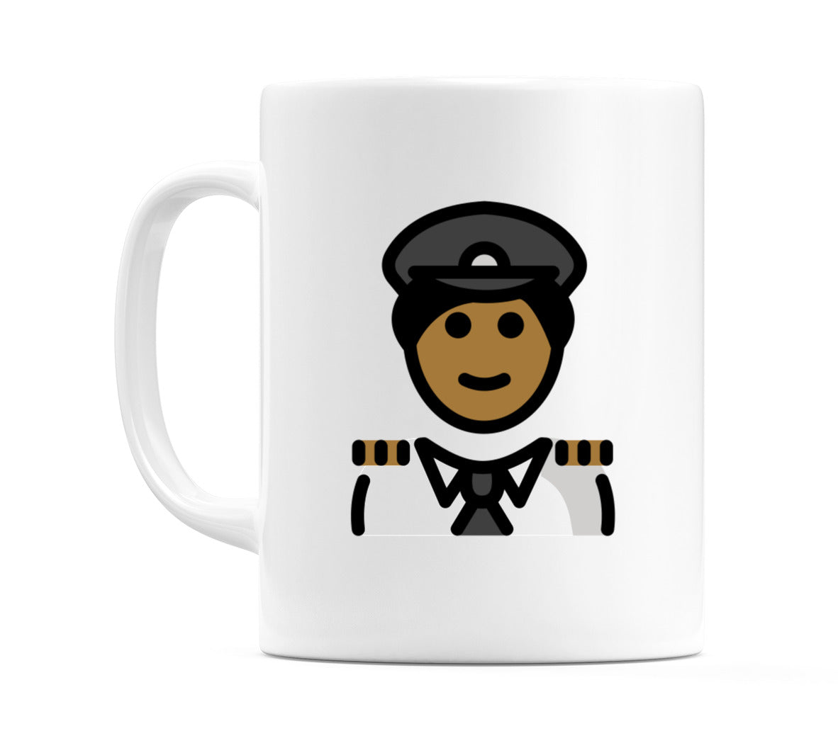 Male Pilot: Medium-Dark Skin Tone Emoji Mug