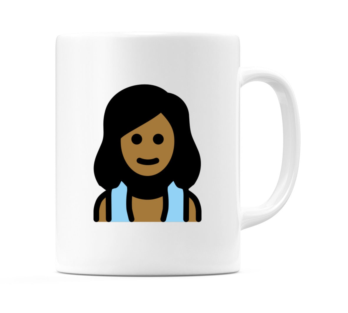Female In Steamy Room: Medium-Dark Skin Tone Emoji Mug