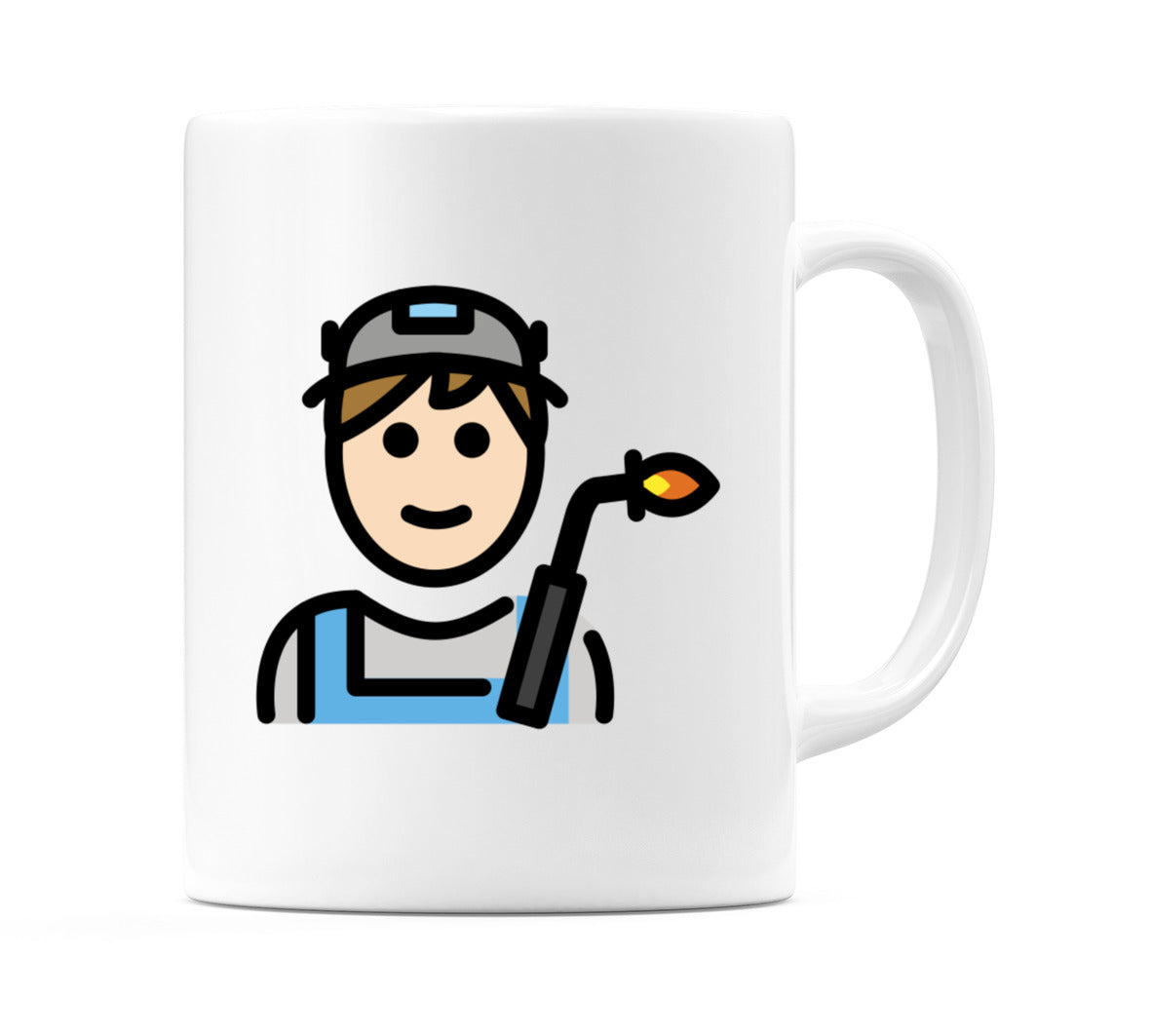Male Factory Worker: Light Skin Tone Emoji Mug