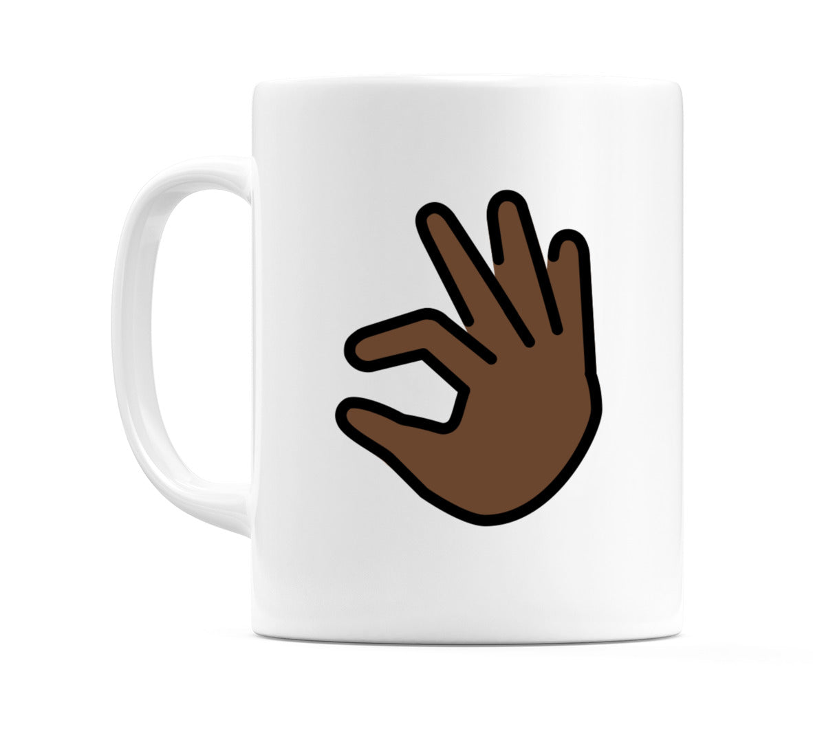 Pinching Hand: Dark Skin Tone Emoji Mug
