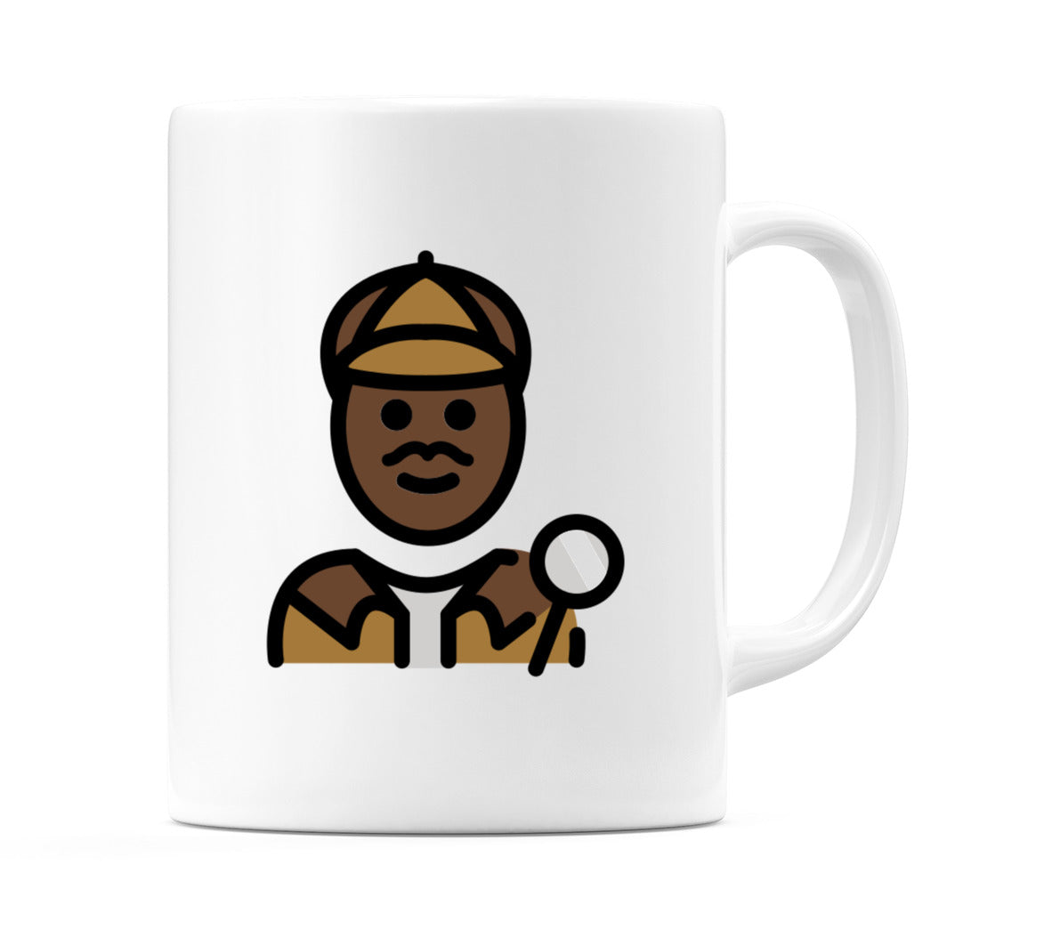 Male Detective: Dark Skin Tone Emoji Mug