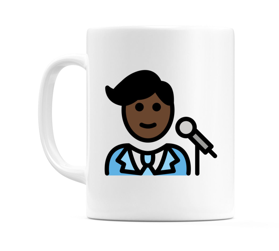 Male Singer: Dark Skin Tone Emoji Mug