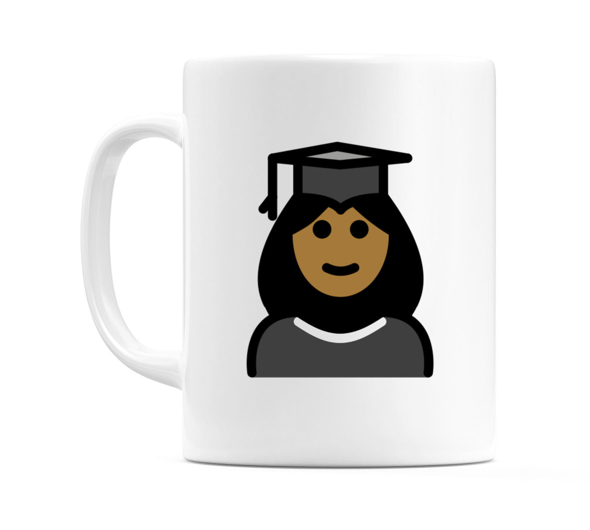 Female Student: Medium-Dark Skin Tone Emoji Mug