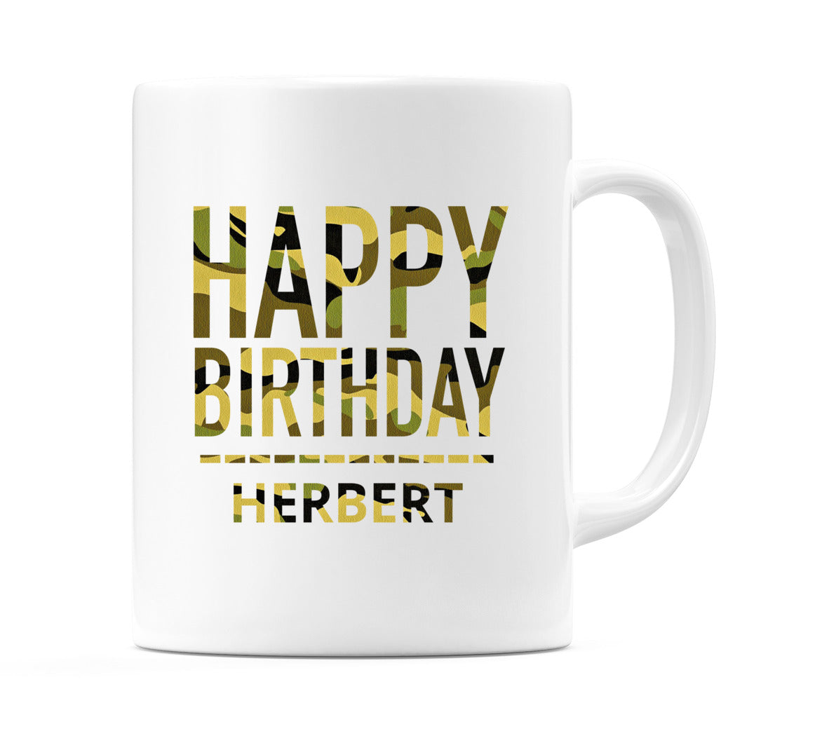 Happy Birthday Herbert (Camo) Mug Cup by WeDoMugs