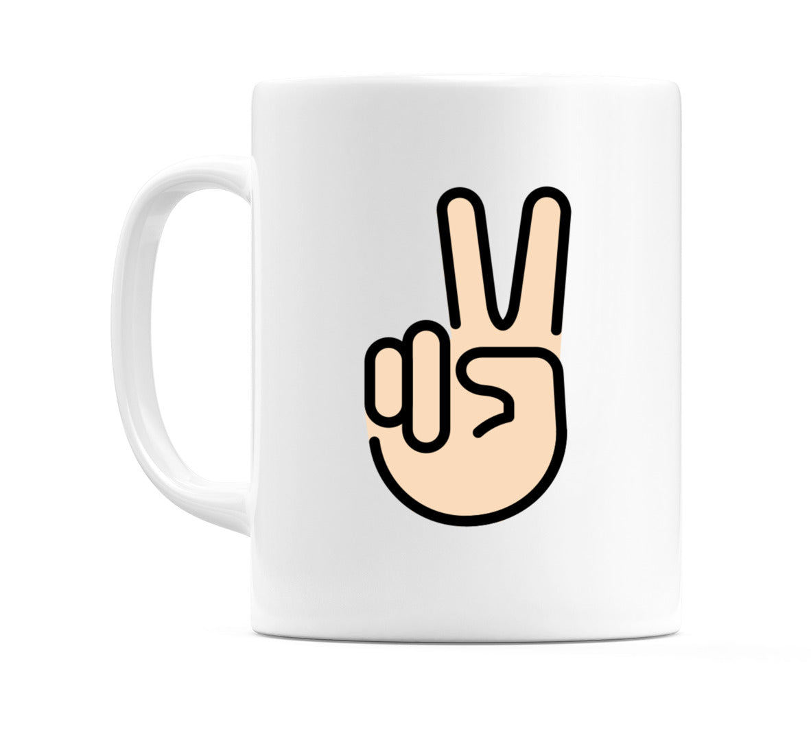Victory Hand: Light Skin Tone Emoji Mug