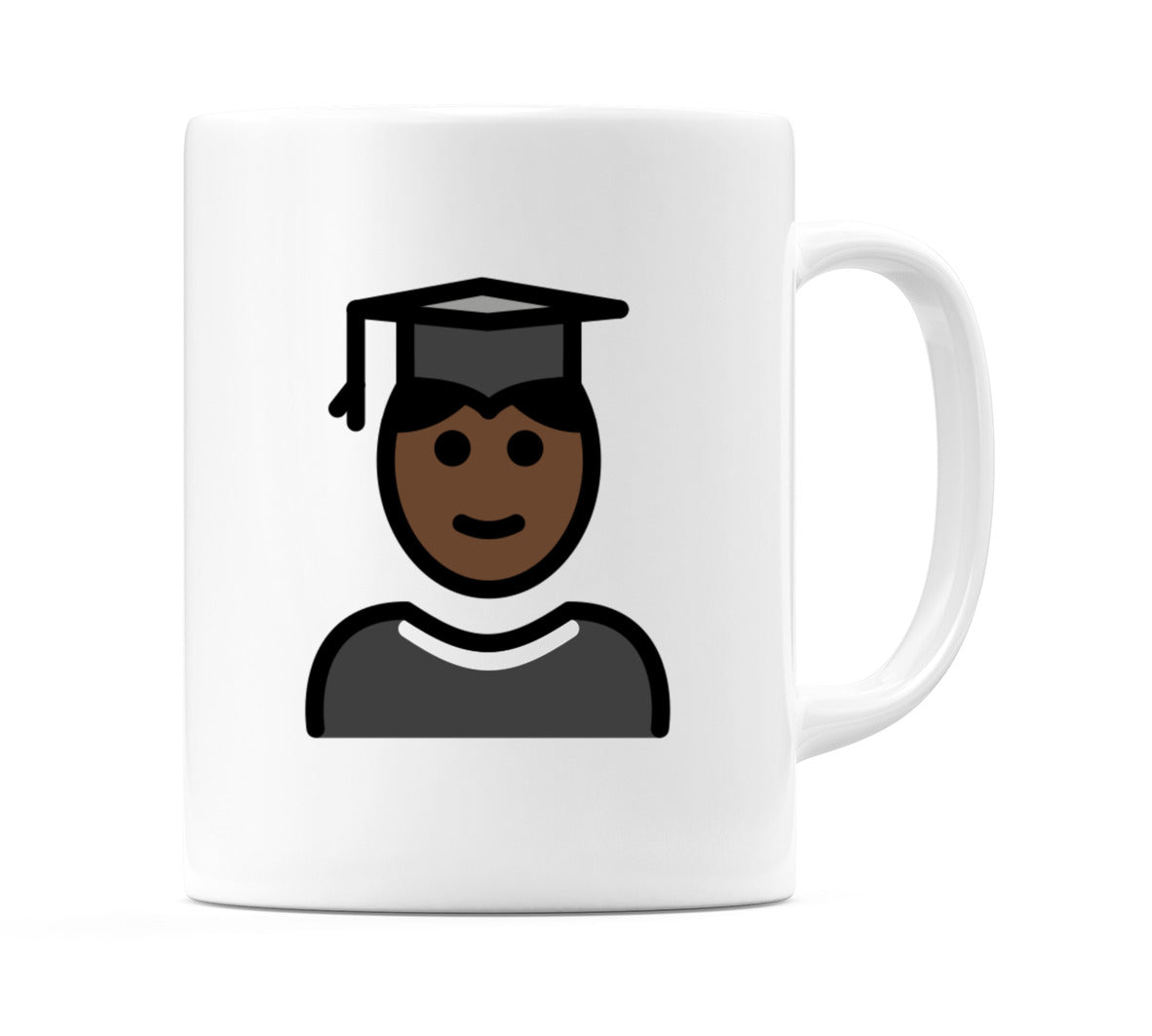Male Student: Dark Skin Tone Emoji Mug