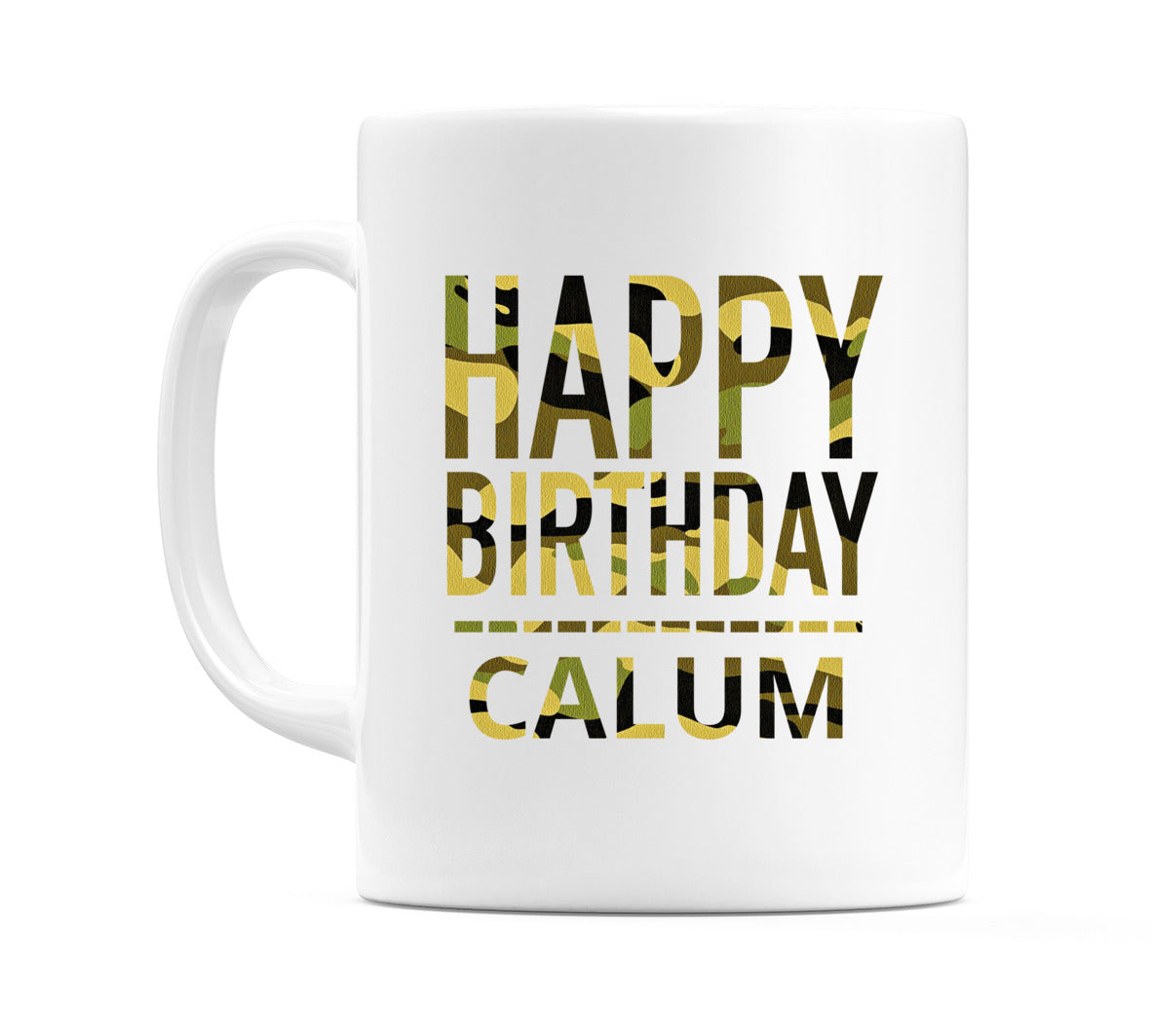 Happy Birthday Calum (Camo) Mug Cup by WeDoMugs