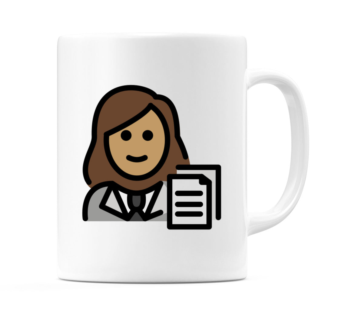 Female Office Worker: Medium Skin Tone Emoji Mug