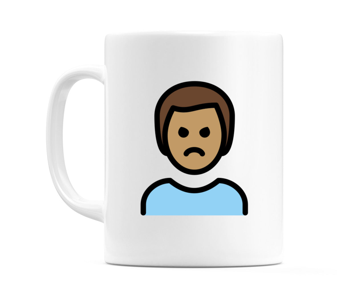 Male Pouting: Medium Skin Tone Emoji Mug