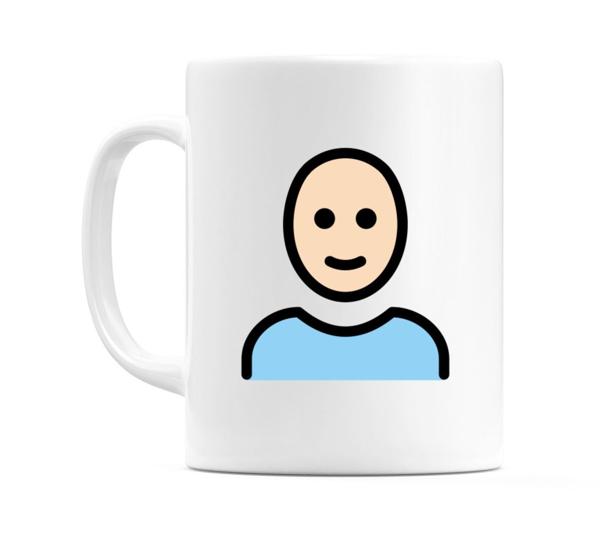 Male: Light Skin Tone, Bald Emoji Mug