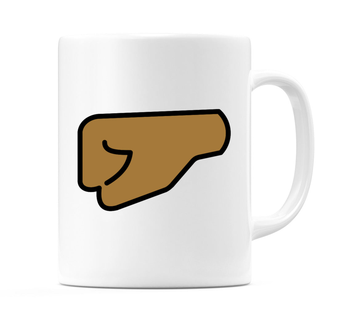 Left-Facing Fist: Medium-Dark Skin Tone Emoji Mug