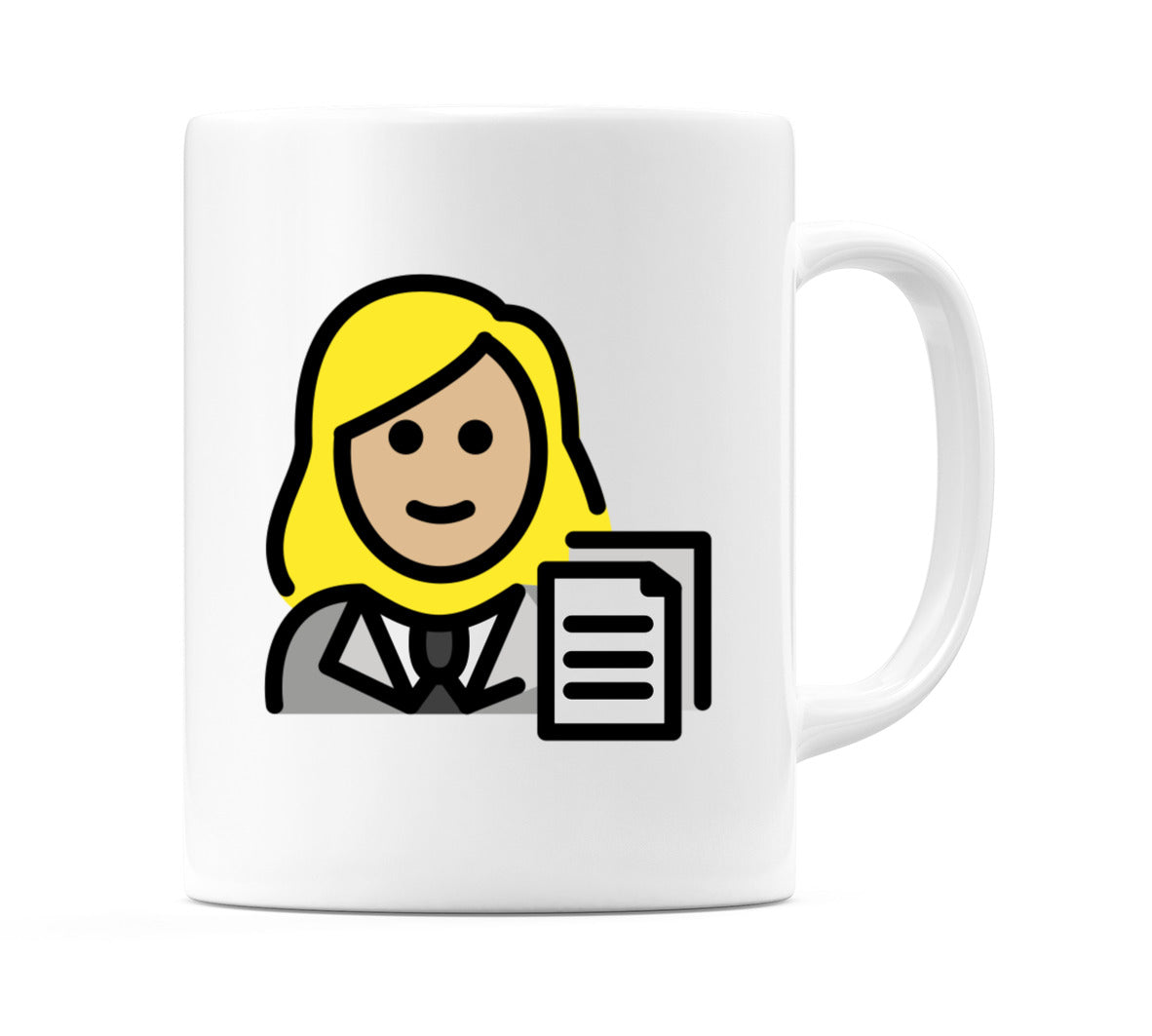 Female Office Worker: Medium-Light Skin Tone Emoji Mug