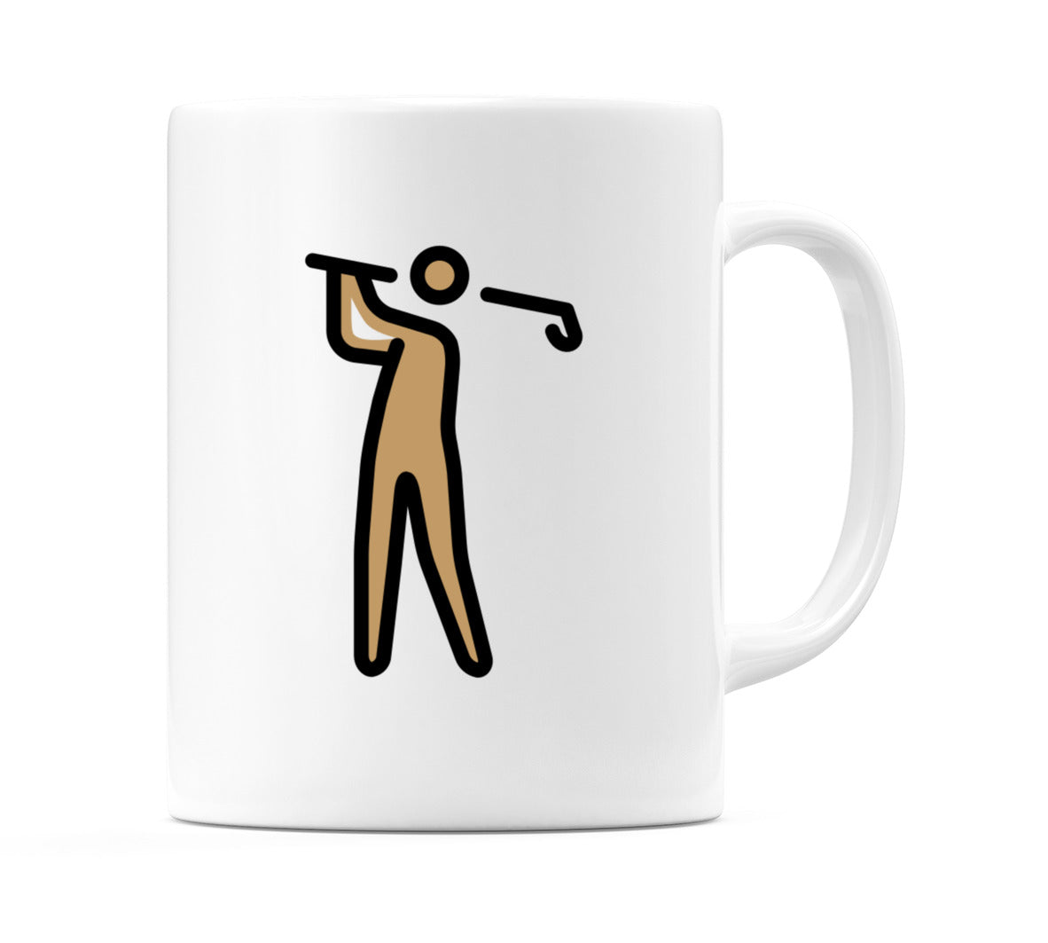 Male Golfing: Medium Skin Tone Emoji Mug