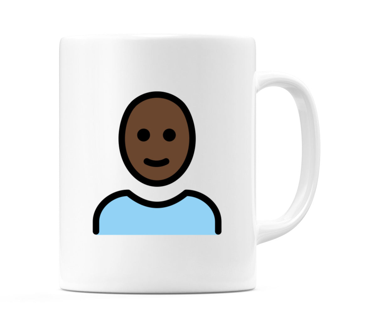Female: Dark Skin Tone, Bald Emoji Mug