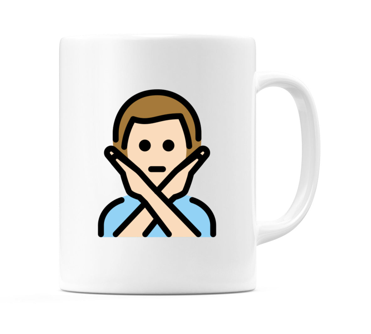 Male Gesturing No: Light Skin Tone Emoji Mug