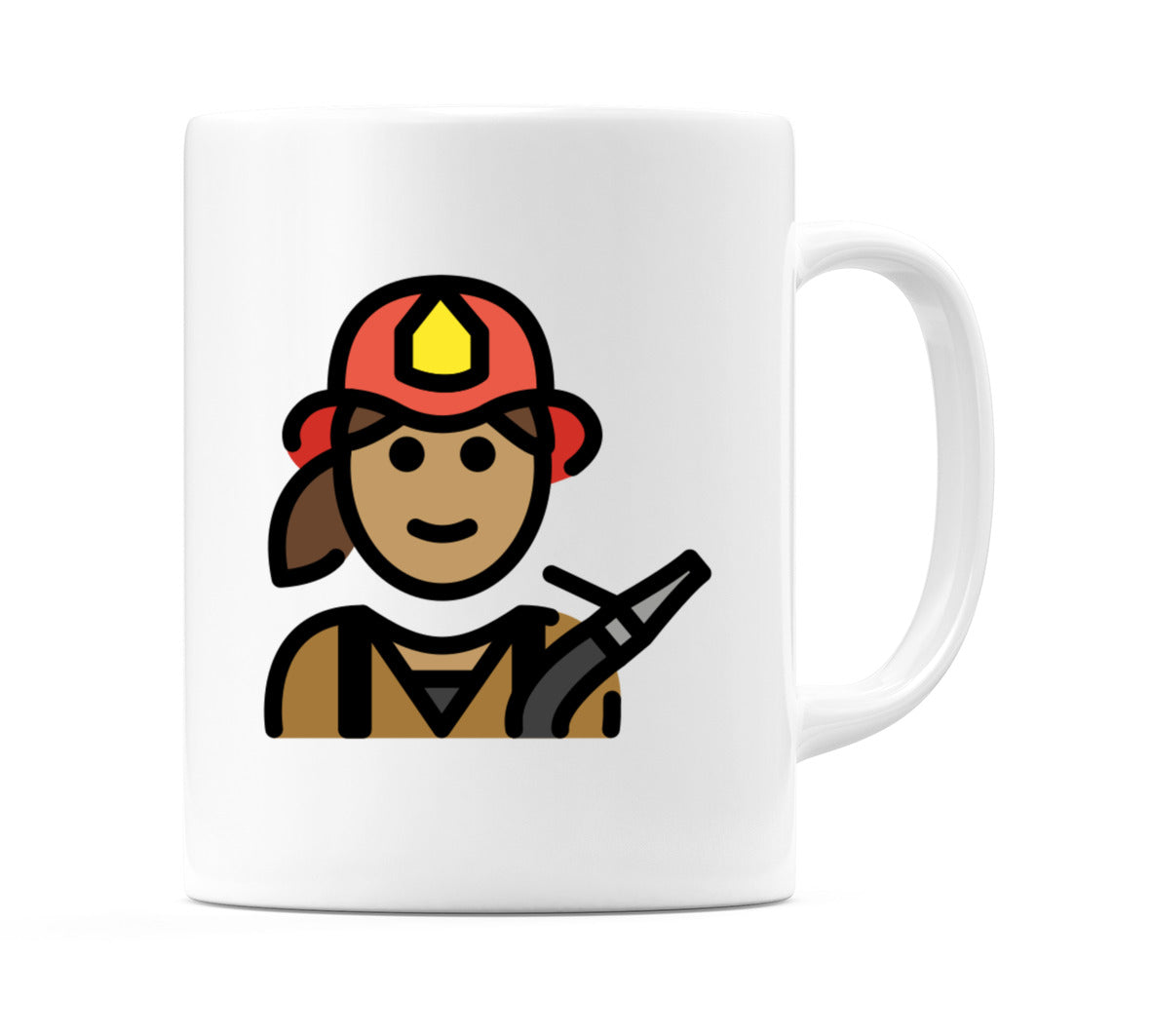Female Firefighter: Medium Skin Tone Emoji Mug