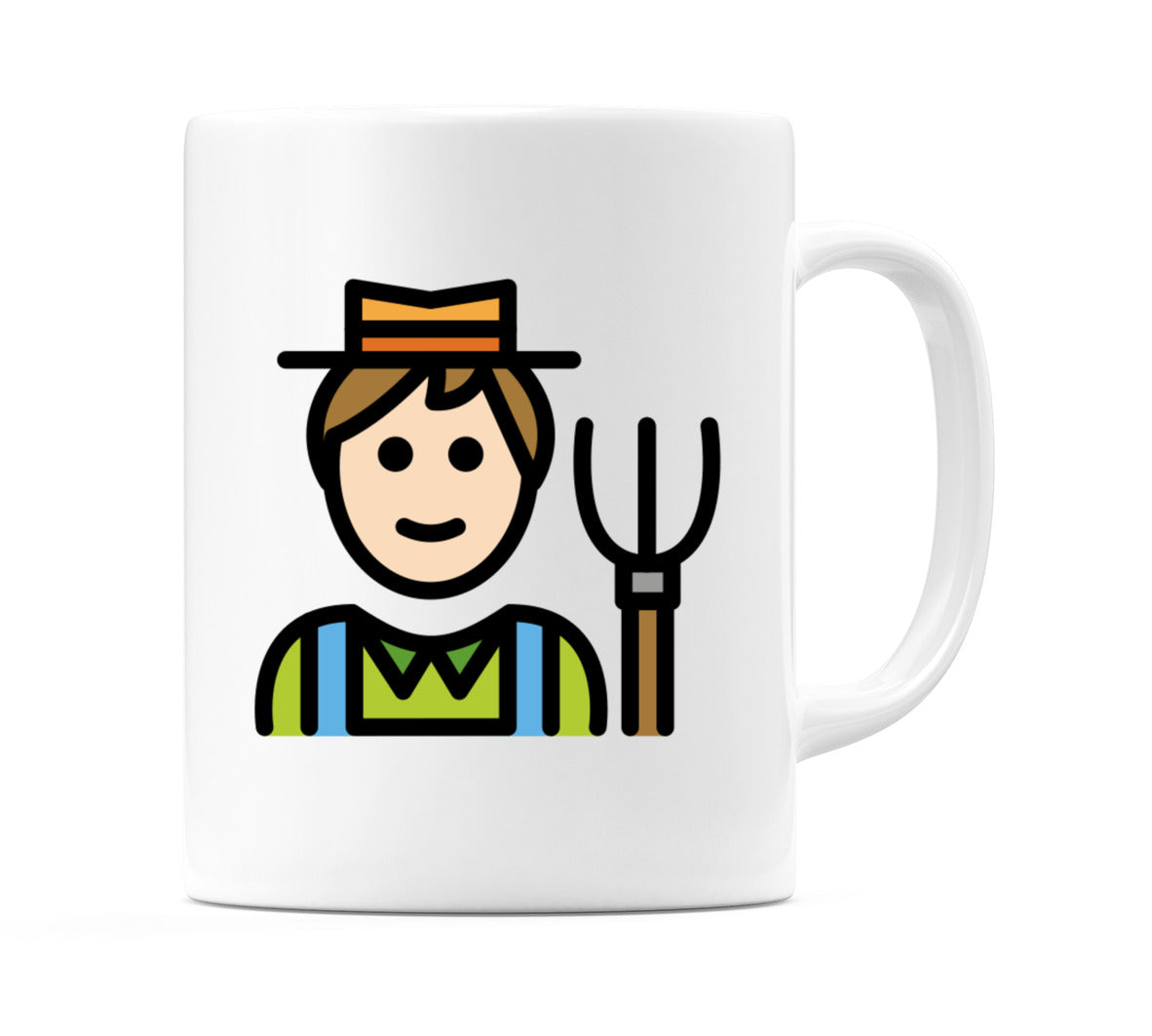 Male Farmer: Light Skin Tone Emoji Mug