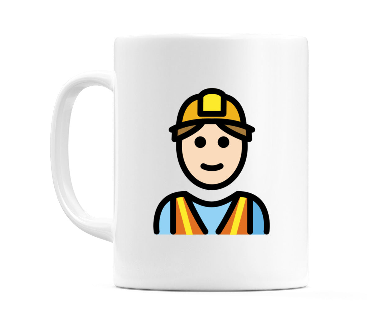 Male Construction Worker: Light Skin Tone Emoji Mug
