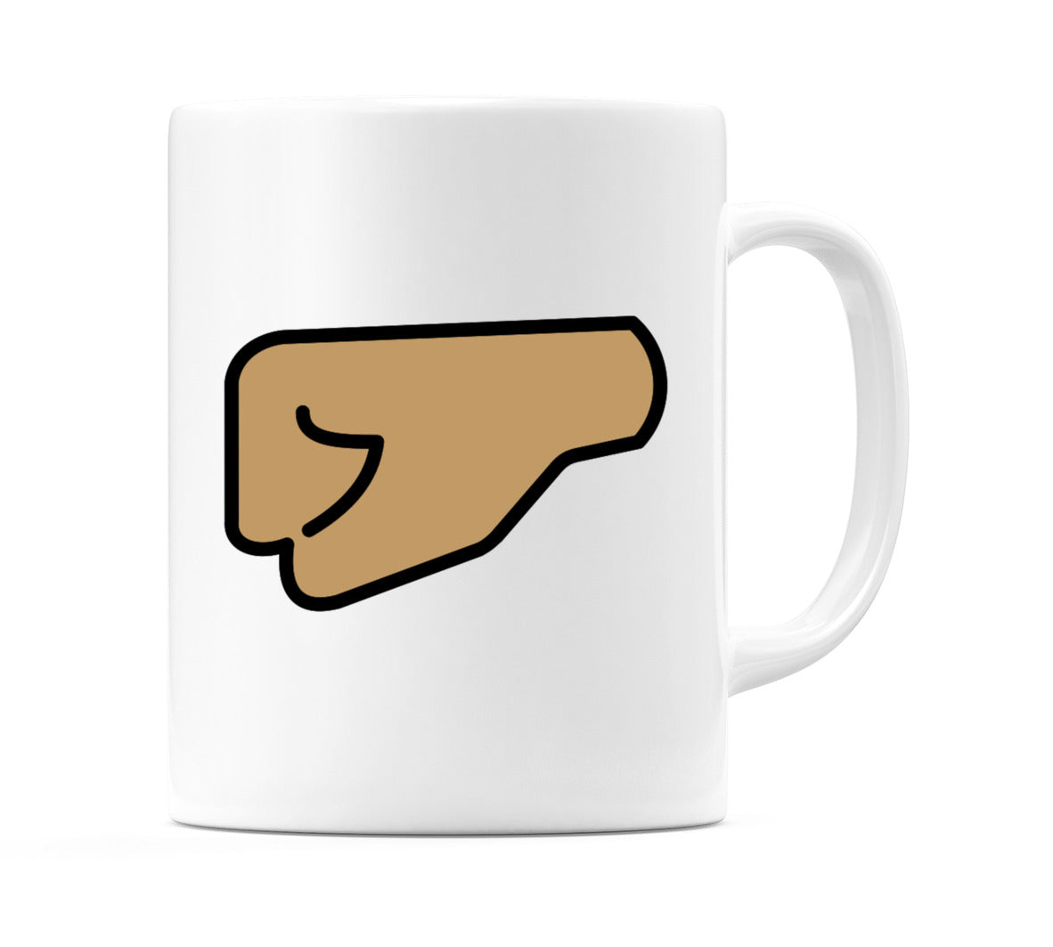 Left-Facing Fist: Medium Skin Tone Emoji Mug