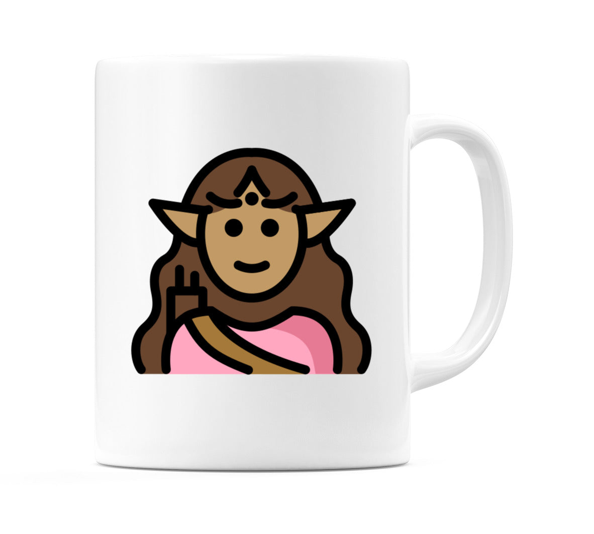 Female Elf: Medium Skin Tone Emoji Mug