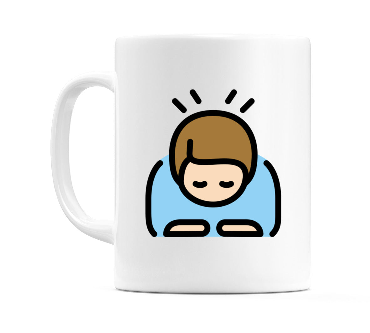 Male Bowing: Light Skin Tone Emoji Mug