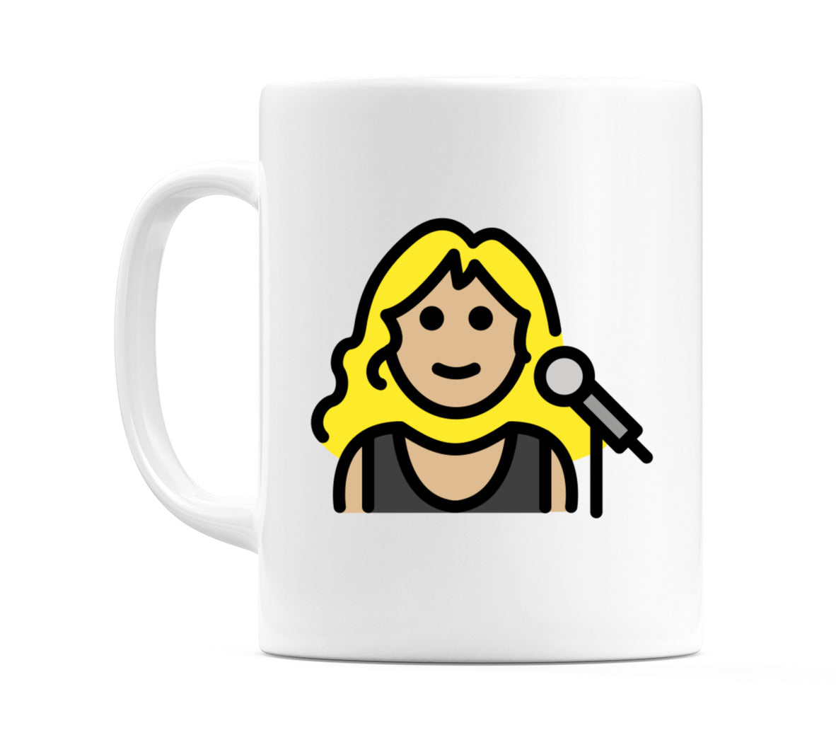 Female Singer: Medium-Light Skin Tone Emoji Mug