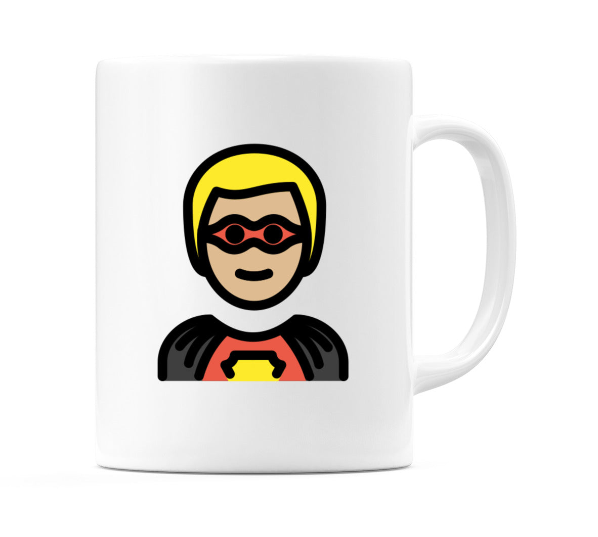Male Superhero: Medium-Light Skin Tone Emoji Mug